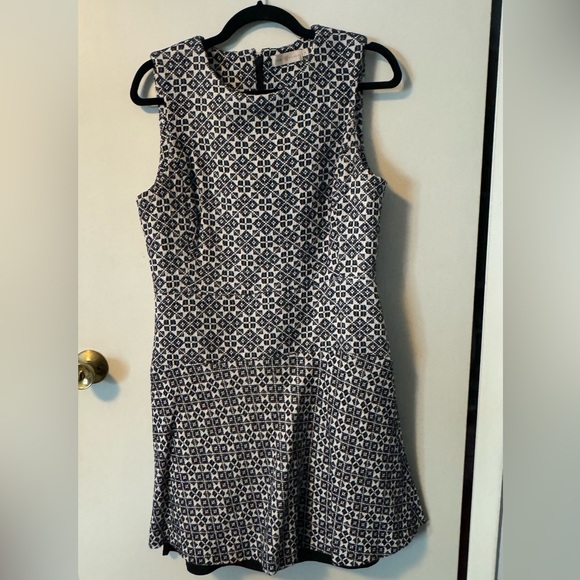 Tory Burch White and Blue Stencil Hourglass Summer Dress - Picture 2 of 10